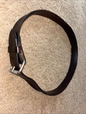 Kohl's Brown Leather Belt with Silver Buckle